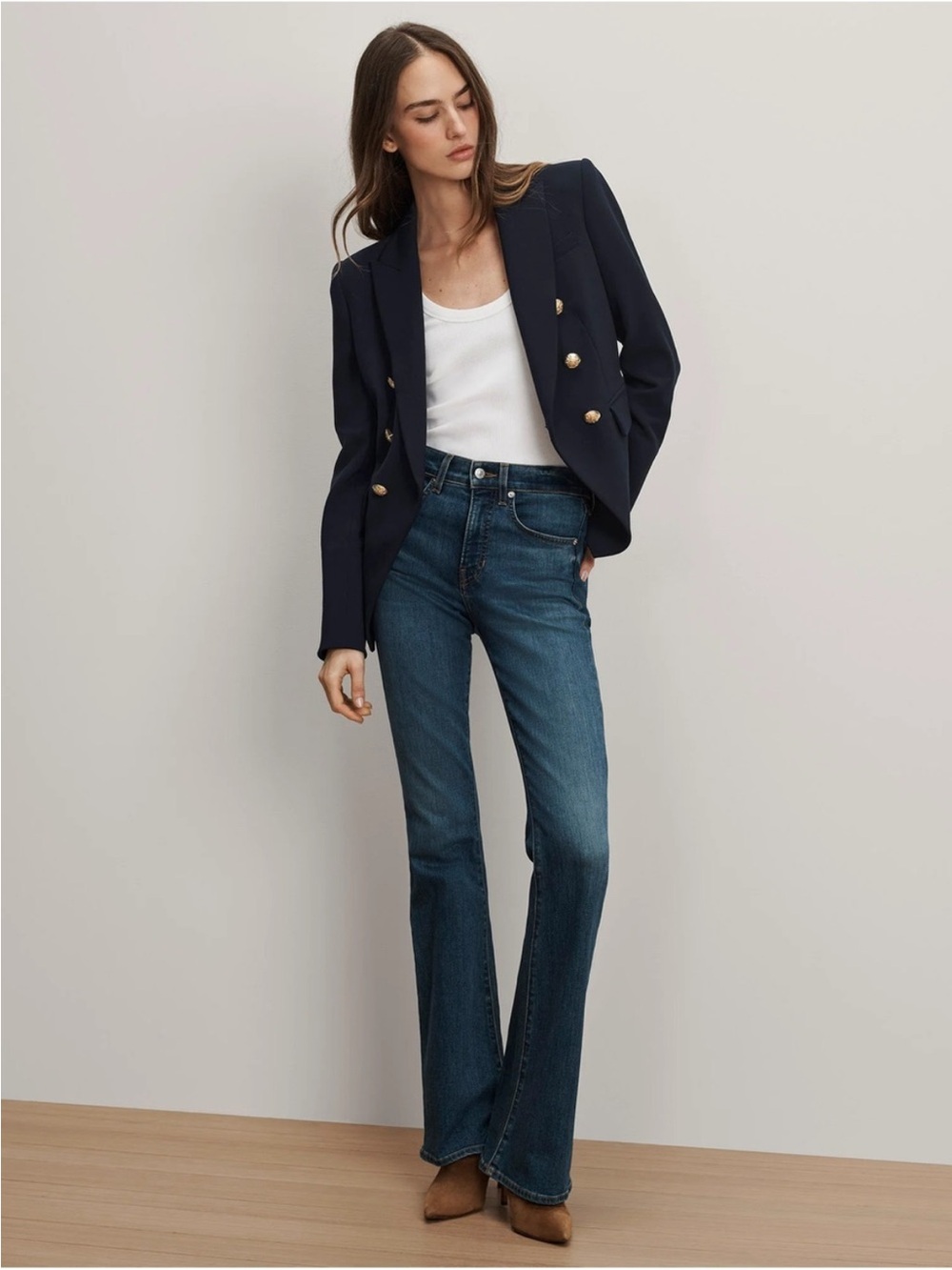 Veronica Beard Miller Dickey Jacket Blazer Navy Blue with Gold Buttons Size 00 - Picture 6 of 14